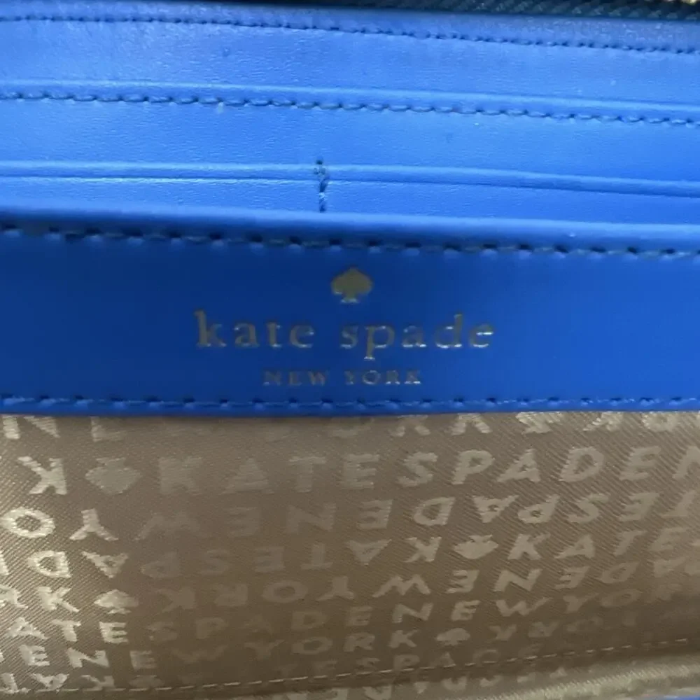 Kate Spade Blue Leather Zip Around Wallet